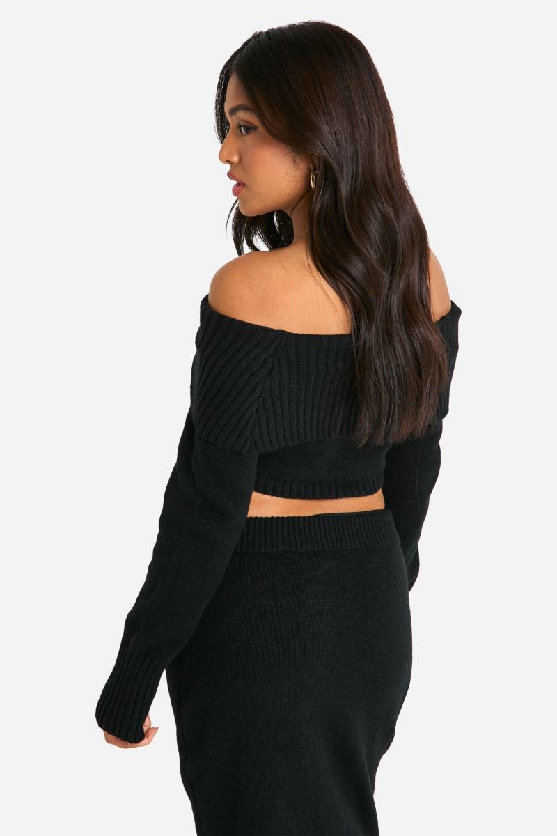 Укорочений в'язаний джемпер Petite Bardot