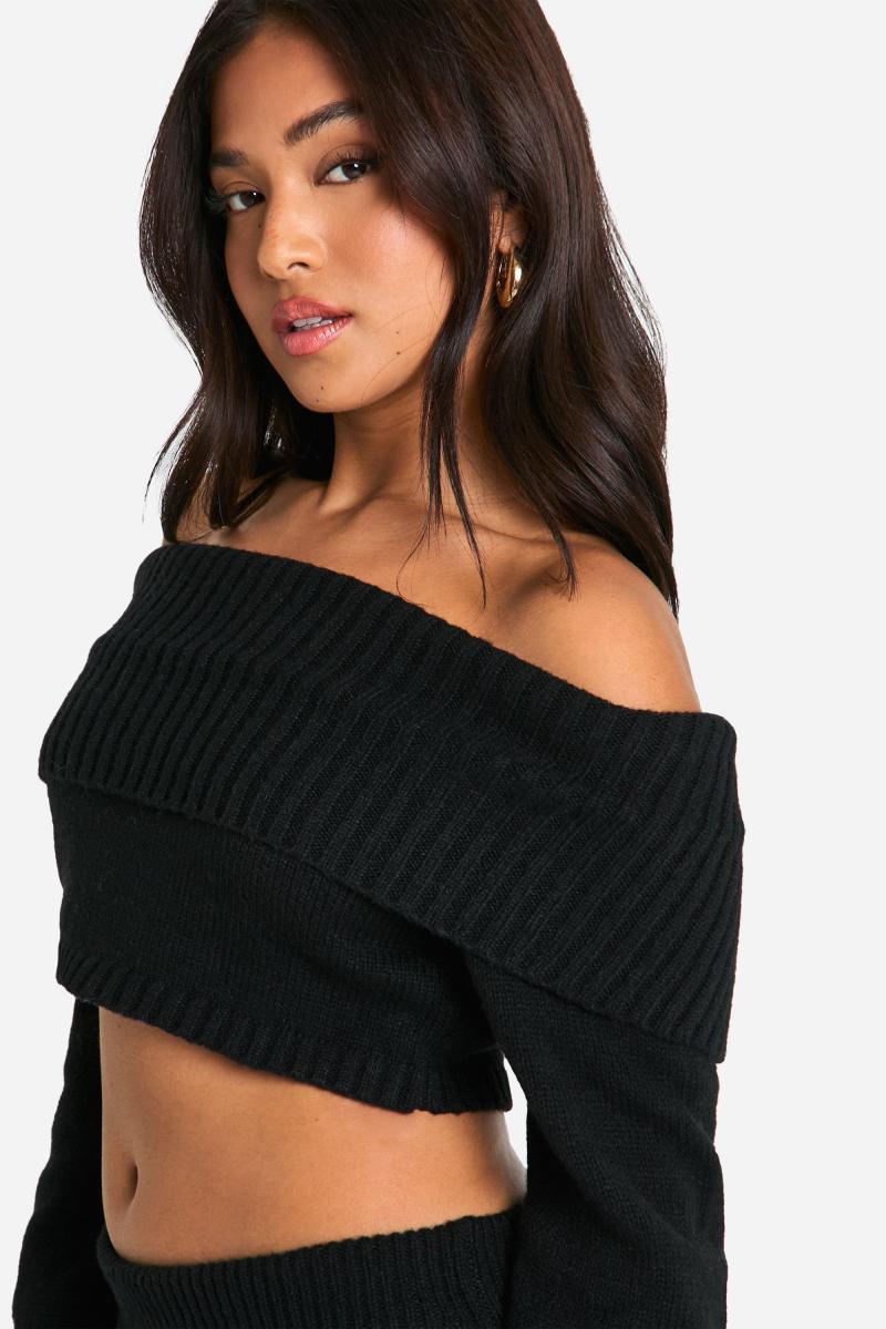 Укорочений в'язаний джемпер Petite Bardot