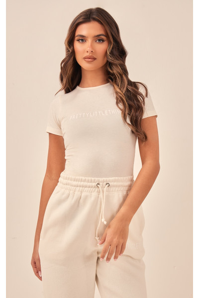 Боді PRETTYLITTLETHING Off White з короткими рукавами