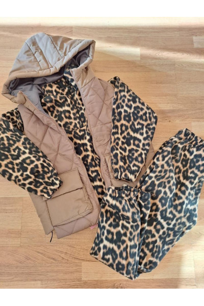 Флісовий леопардовий костюм 