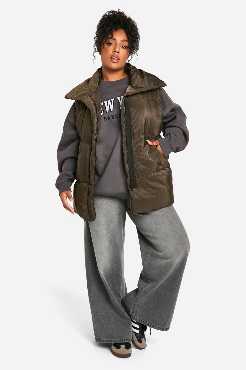 Plus Puffer без рукавів Longline Gilet