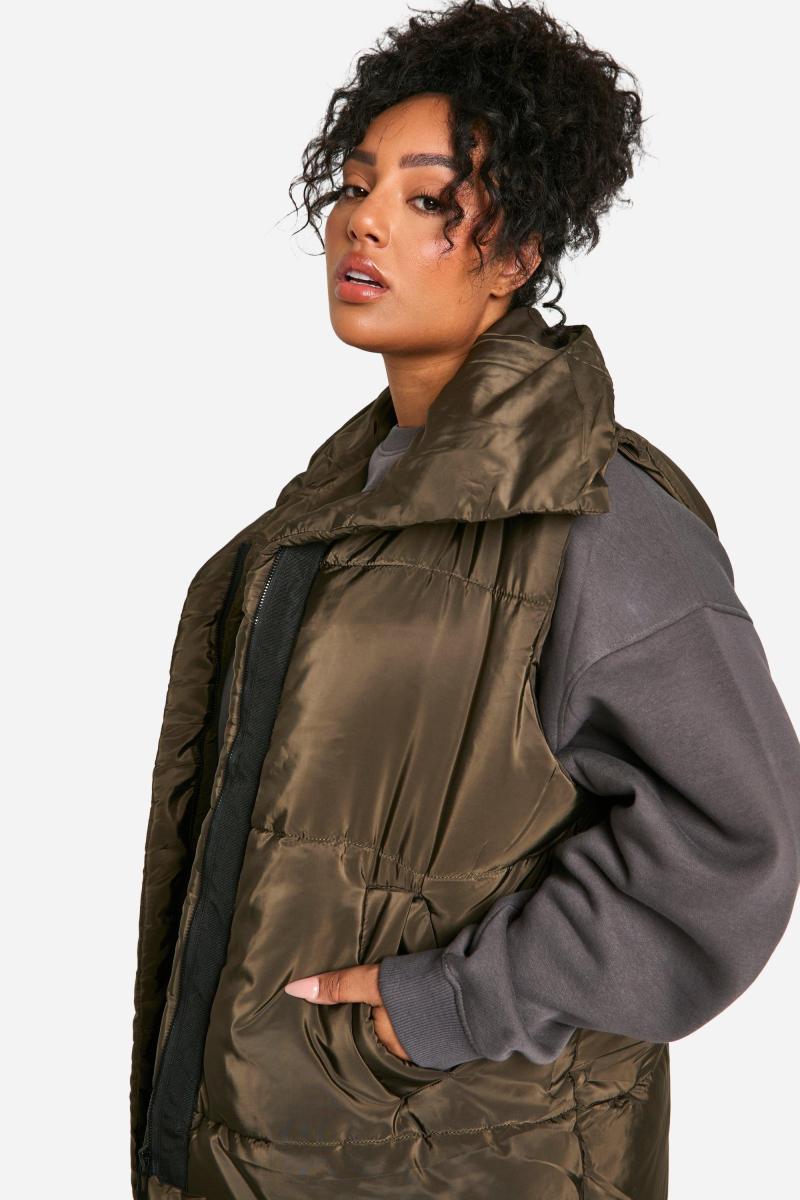Plus Puffer без рукавів Longline Gilet