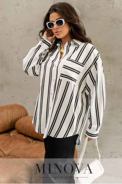 Лляна сорочка у смужку 