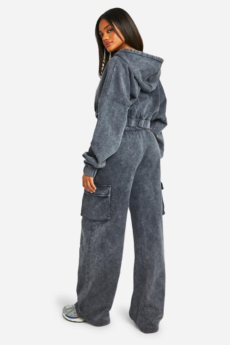 Спортивний костюм Acid Wash з капюшоном і трикомпонентним корсетом