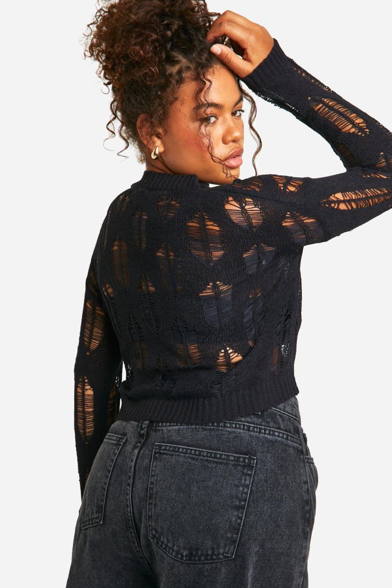 Плюс прозорий джемпер із деталями сходів