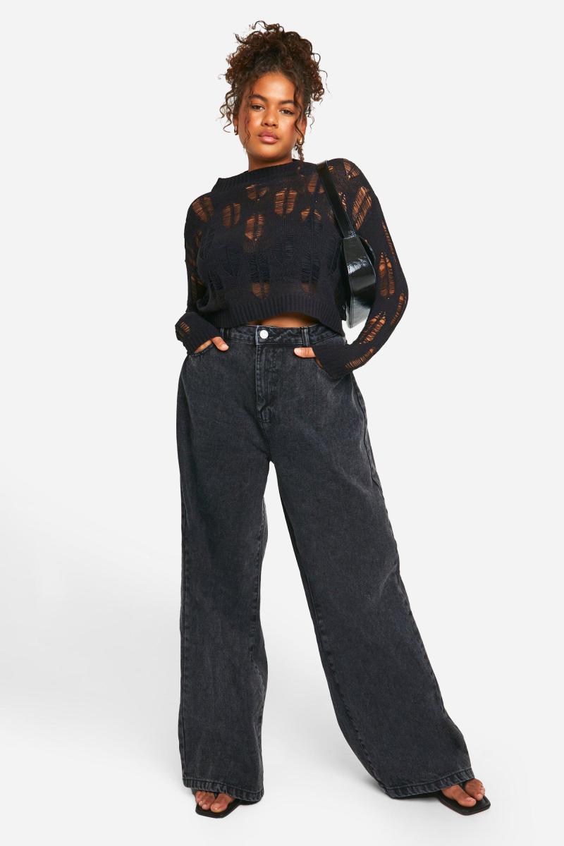 Плюс прозорий джемпер із деталями сходів