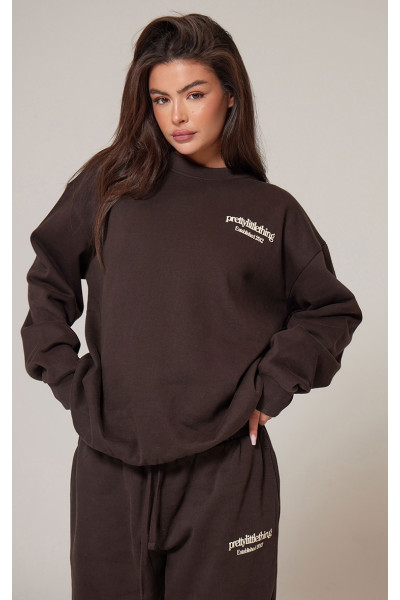 Великий світшот PRETTYLITTLETHING шоколадного преміум-класу