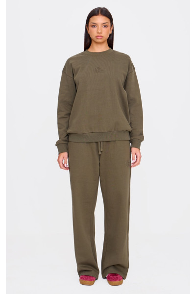 PrettyLittlething Olive Premium, що виживає широкий пробіг ноги