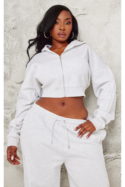 Додаткова толстовка на блискавці з деталями сірого мергельного шва