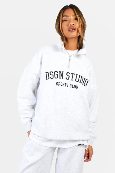 Великий світшот Dsgn Studio Applique на півзастібці