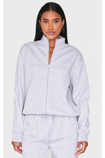Толстовка на блискавці з попелясто-сірим швом