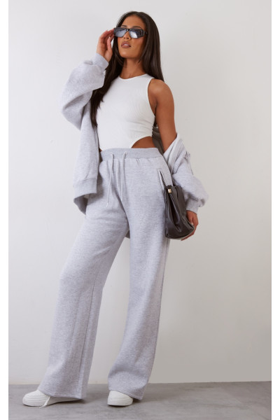 Високі попелясто-сірі прямі штани