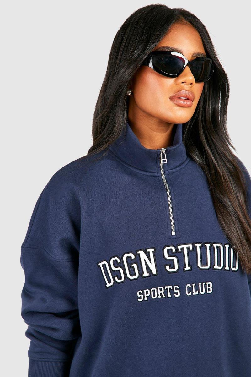 Великий світшот Dsgn Studio Applique на півзастібці