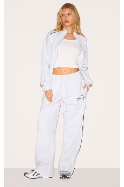 Еш -сірий преміум нью -йоркський вишитий широкі пробіжки