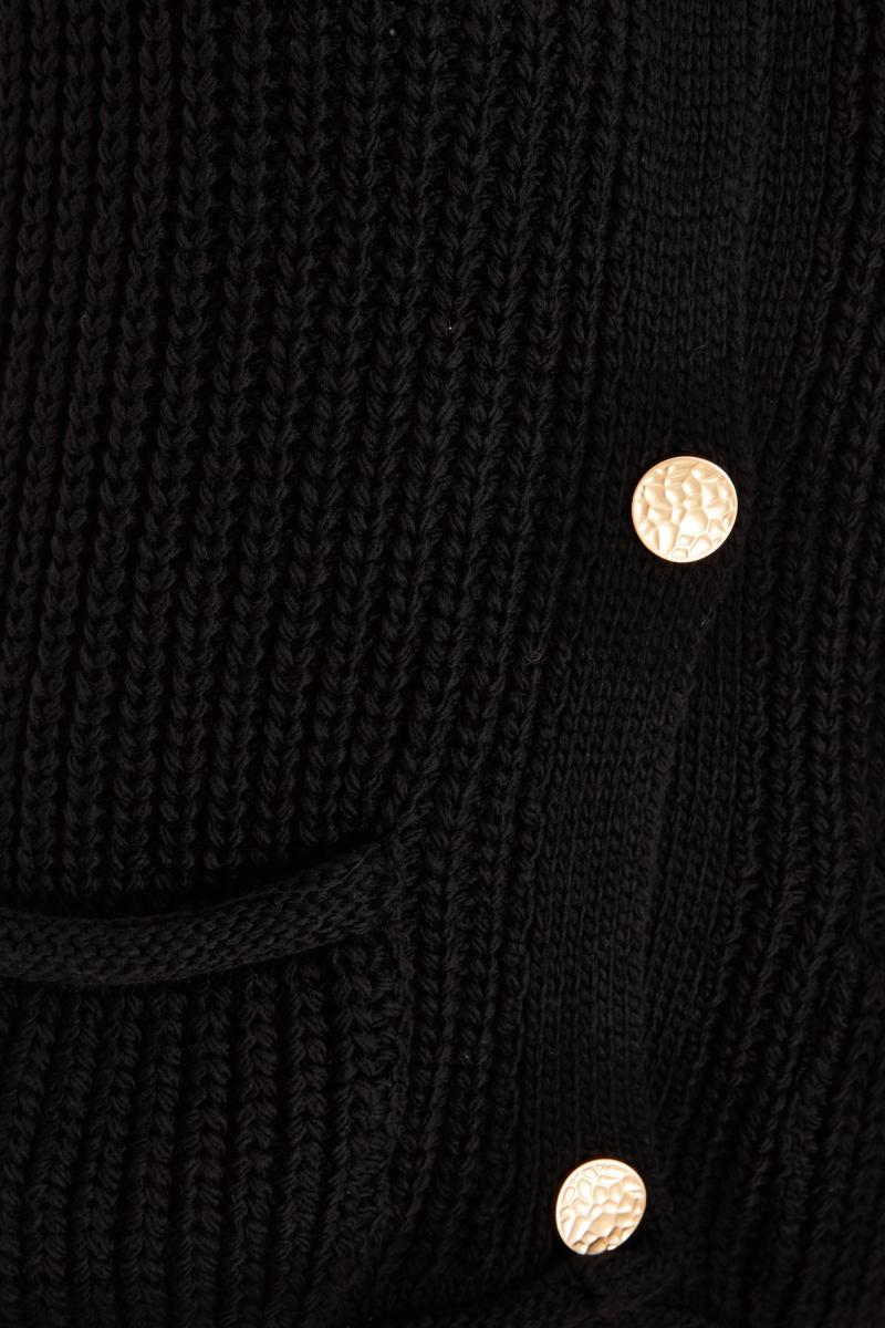 Чорний в'язаний кардиган без рукавів