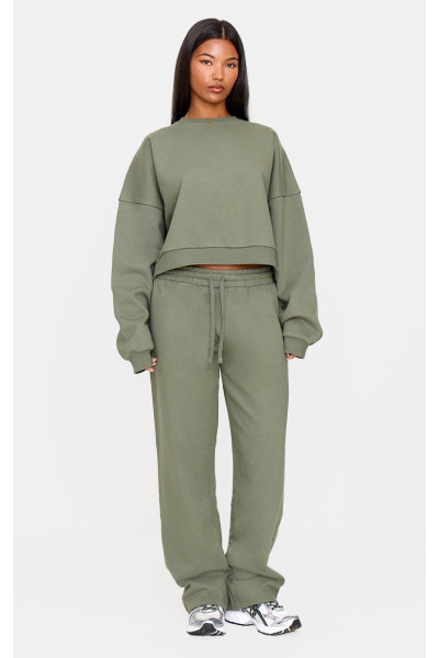 Оливкові преміум -пробіжки прямого ноги