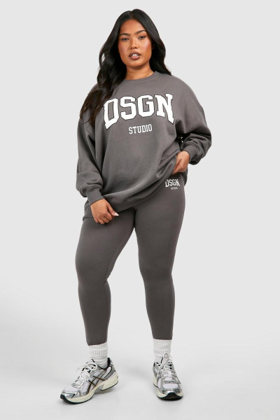 Плюс спортивний костюм Dsgn Studio Slogan Legging