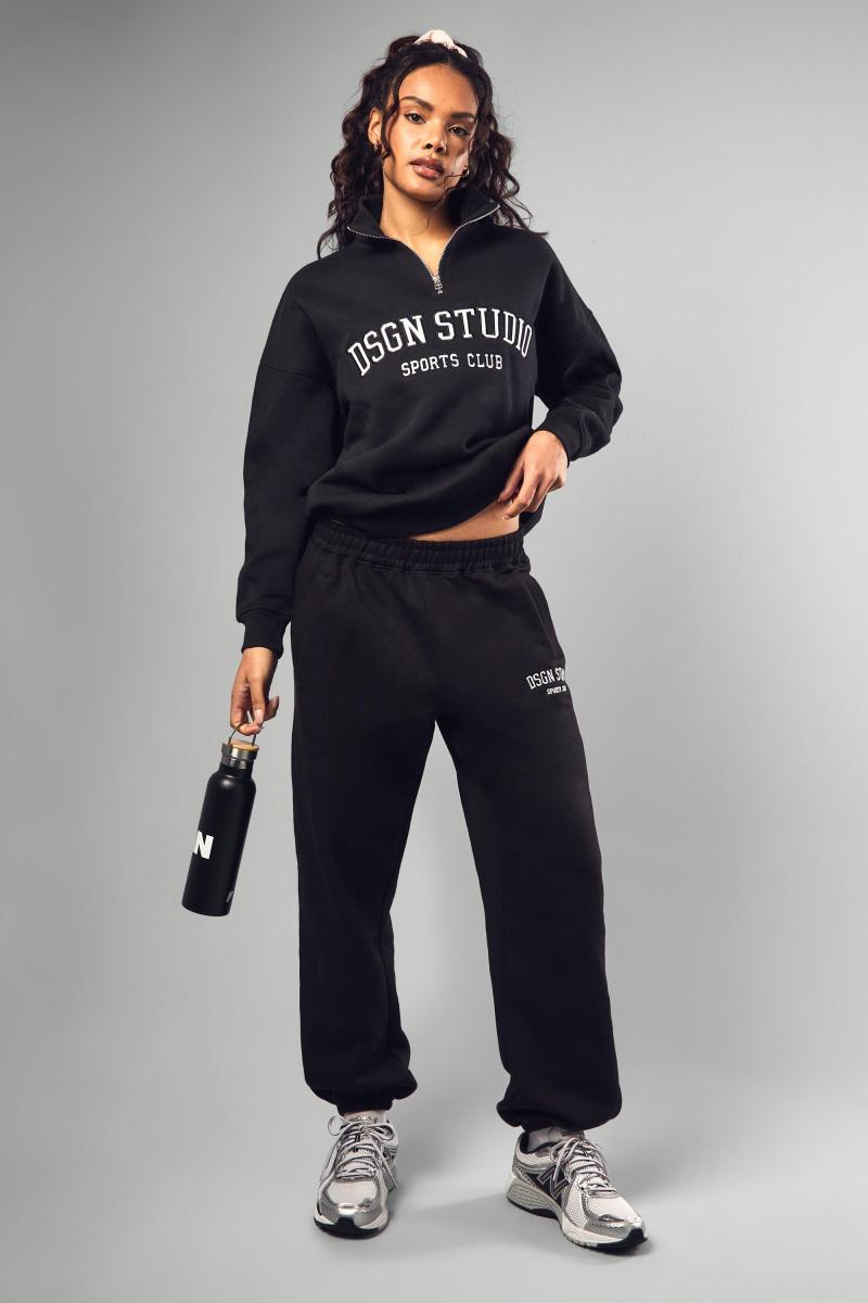 Чорні джоггери Dsgn Studio Applique Straight Leg Jogger